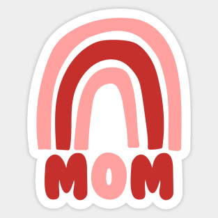 Mom - Red Rainbow Sticker